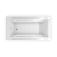 Thumbnail for 60in X 32in X 23in Rectangular Acrylic Freestanding Soaking Bathtub With End Drain, In White - BNGBath