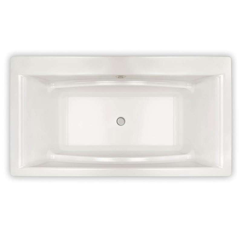 66in X 36in X 24in Rectangular Freestanding Acrylic Soaking Bathtub With Center Drain, In White - BNGBath