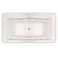 Thumbnail for 66in X 36in X 24in Rectangular Freestanding Acrylic Soaking Bathtub With Center Drain, In White - BNGBath