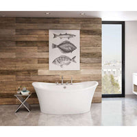 Thumbnail for 66in X 36in X 28in Oval Acrylic Freestanding Soaking Bathtub With Center Drain, In White - BNGBath