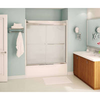 Thumbnail for Chrome 6mm Semi-Frameless Slider Tub Door With Mistelite Glass MAAX Kameleon 6mm Tub 55-59 X 57 - BNGBath