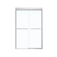 Thumbnail for Chrome Semi-Frameless Slider Alcove Shower Door With Clear Glass MAAX Kameleon 43-47in X 71in - BNGBath