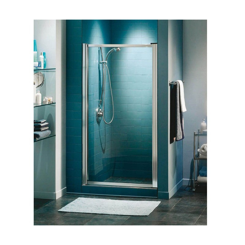 Chrome Frameless Pivot Alcove Shower Door With Clear Glass Maax Pivolok 31-32 3/4 X 64 1/2 - BNGBath