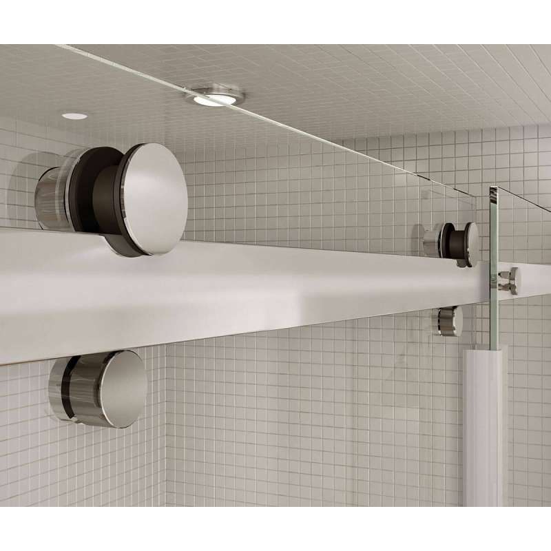 Frameless Slider Alcove Shower Door With Clear Glass Max Halo 44.5-47in X 78.75in - BNGBath