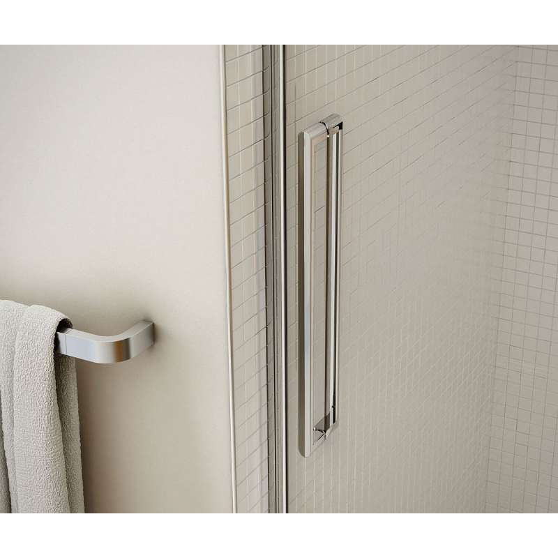 Frameless Slider Alcove Shower Door With Clear Glass Max Halo 44.5-47in X 78.75in - BNGBath