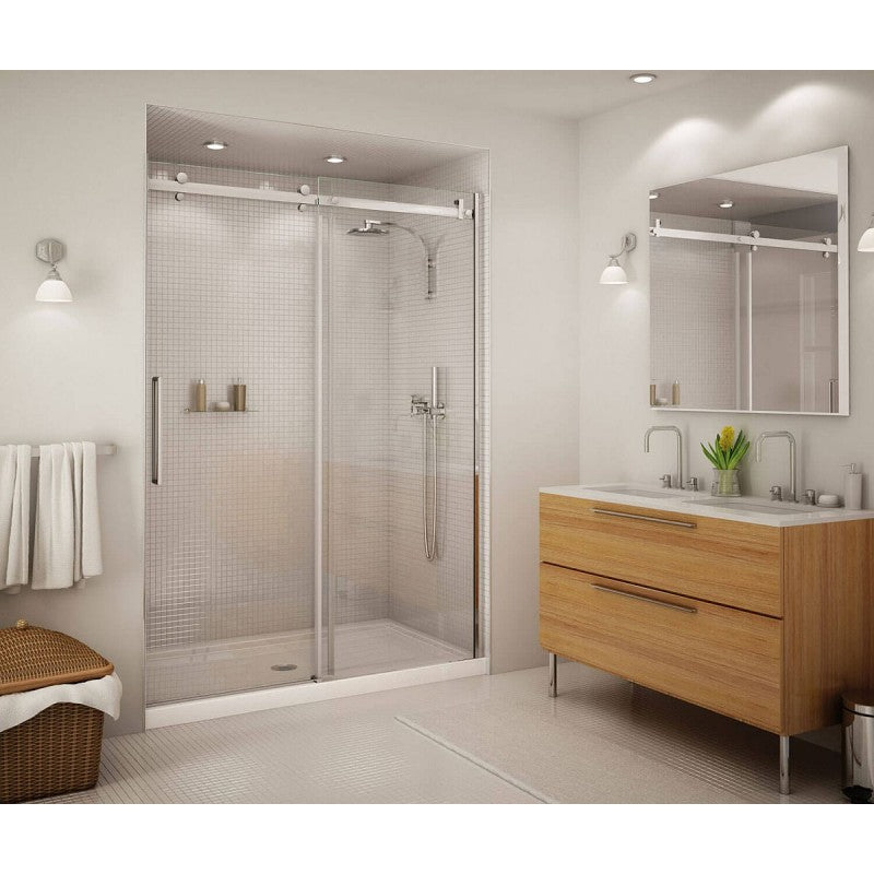 Frameless Slider Alcove Shower Door With Clear Glass Max Halo 56.5 To 59in X 78.75in - BNGBath