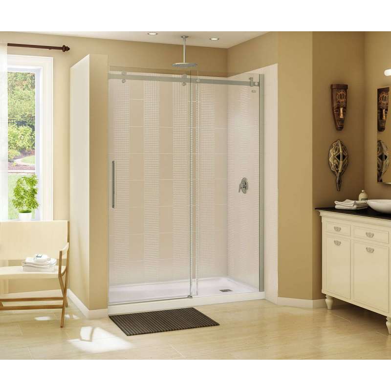 Frameless Slider Alcove Shower Door With Clear Glass Max Halo 56.5 To 59in X 78.75in - BNGBath