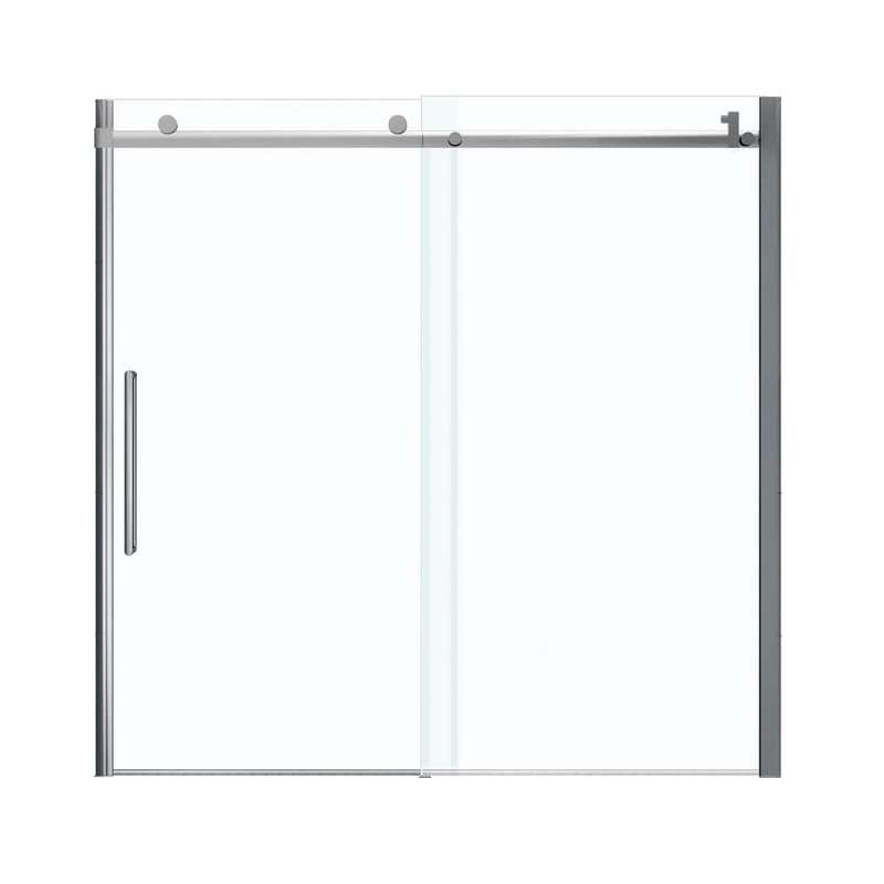 Chrome HALO Frameless Slider Tub Door With Clear Glass By Maax 56.5 To 59in X 59in - BNGBath