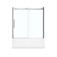 Thumbnail for Chrome HALO Frameless Slider Tub Door With Clear Glass By Maax 56.5 To 59in X 59in - BNGBath