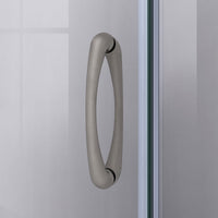 Thumbnail for DreamLine Prime 38 in. x 38 in. x 74 3/4 in. Corner Sliding Shower Enclosure and SlimLine Shower Base Kit, Frosted Glass - BNGBath