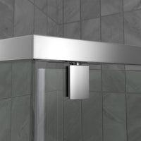 Thumbnail for DreamLine Prism 42 in. x 42 in. x 74 3/4 in. H Frameless Pivot Shower Enclosure and SlimLine Shower Base Kit - BNGBath