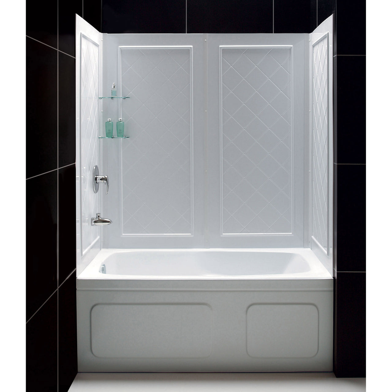 DreamLine QWALL-Tub 56-60 in. W x 28-32 in. D x 60 in. H Acrylic Backwall Kit - BNGBath