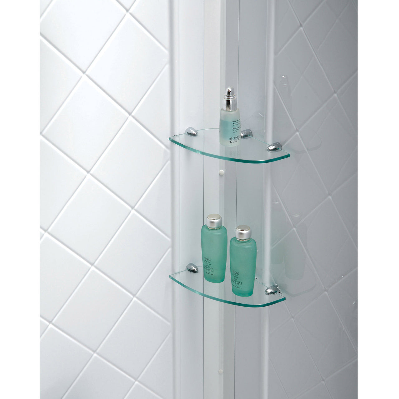 DreamLine Prime 33 in. x 33 in. x 76 3/4 in. H Sliding Shower Enclosure, Shower Base and QWALL-4 Acrylic Backwall Kit, Frosted Glass - BNGBath