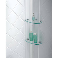 Thumbnail for DreamLine Infinity-Z 36 in. D x 60 in. W x 76 3/4 in. H Semi-Frameless Sliding Shower Door, Shower Base and QWALL-5 Backwall Kit, Clear Glass - BNGBath