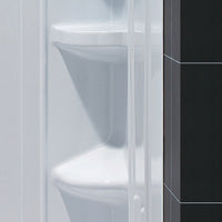 Thumbnail for DreamLine 30 in. D x 60 in. W x 75 5/8 in. H SlimLine Single Threshold Shower Base and QWALL-3 Acrylic Backwall Kit - BNGBath