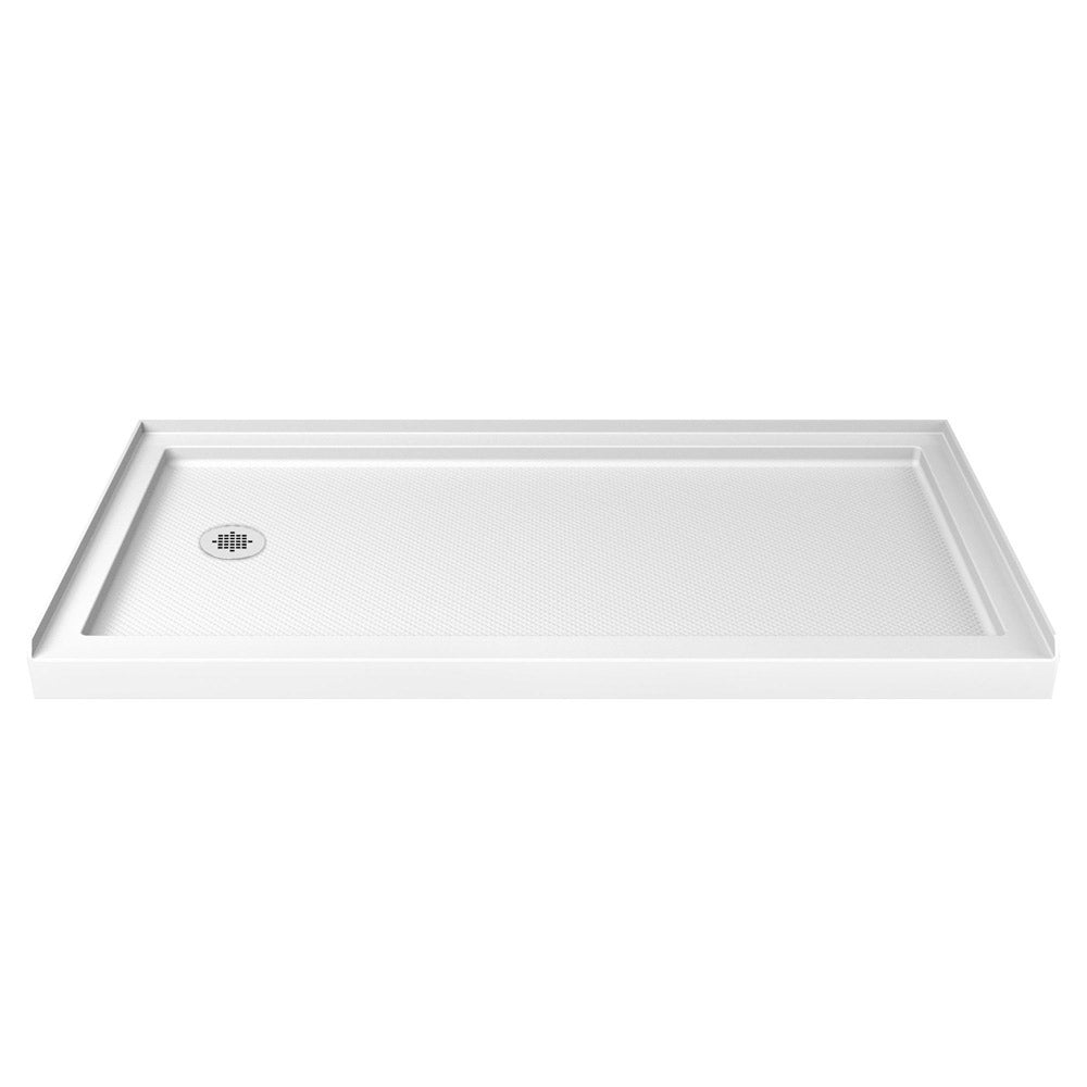 DreamLine 36 in. D x 60 in. W x 75 5/8 in. H SlimLine Single Threshold Shower Base and QWALL-3 Acrylic Backwall Kit - BNGBath