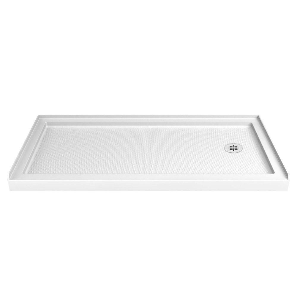 DreamLine 32 in. D x 60 in. W x 76 3/4 in. H SlimLine Single Threshold Shower Base and QWALL-5 Acrylic Backwall Kit - BNGBath