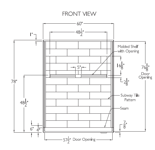 RBX Vida 32" x 60" Barrier-free 5-Piece Shower Kit - BNGBath