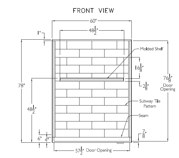 RBX Vida 36" x 60" Barrier-free 5-Piece Shower Kit - BNGBath