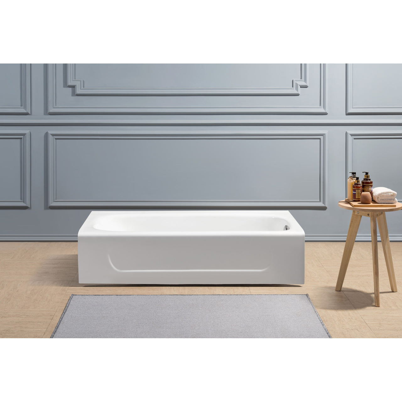 Aqua Eden VCTAP603015L Cast Iron Alcove Bath Tub 60 x 30 x 15 - BNGBath