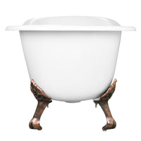 Thumbnail for 57-Inch Cast Iron Single Slipper Clawfoot Tub (No Faucet Drillings) - BNGBath