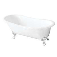 Thumbnail for 57-Inch Cast Iron Single Slipper Clawfoot Tub (No Faucet Drillings) - BNGBath