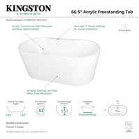 Thumbnail for 66.5-Inch Acrylic Freestanding Tub with Deck for Faucet Installation - BNGBath