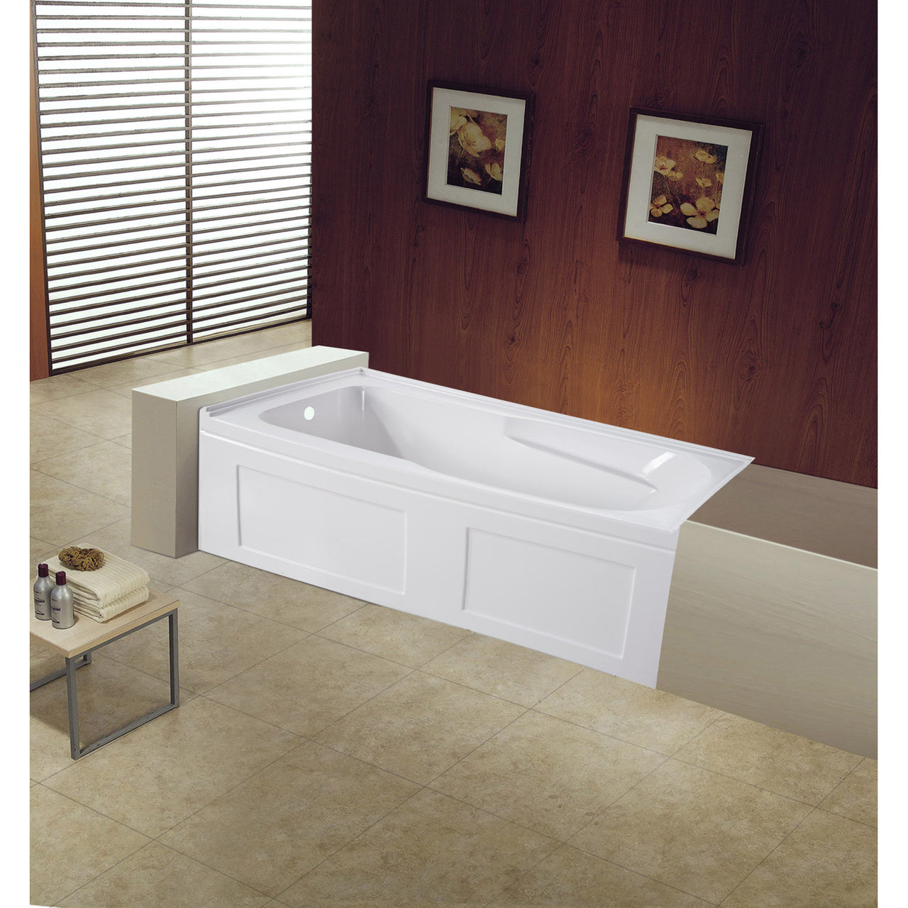 Aqua Eden VTAP603220CL Alcove Bathtub 60 in. L x 32 in. W x 20-1/2 in. H - BNGBath