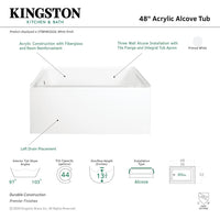 Thumbnail for Ambry 48-Inch Acrylic Alcove Tub - BNGBath