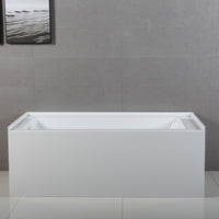 Thumbnail for Aqua Eden VTDE603122X-P 60-INCH Acrylic Regular Alcove Tub - BNGBath