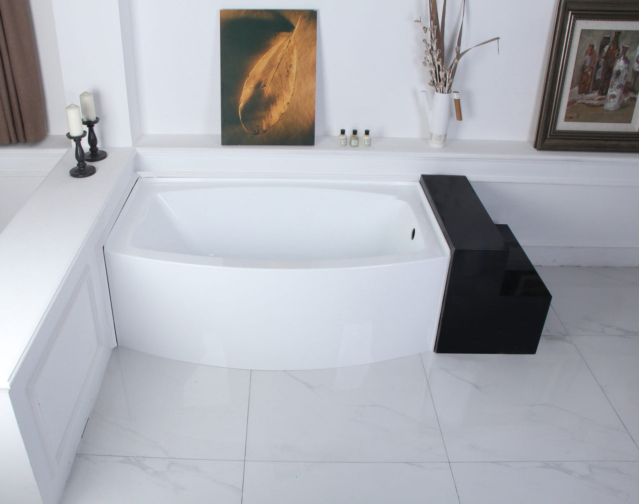 Aqua Eden VTDR603022L Inflection Alcove Bathtub  (L)60" x (W)35" x (H)21-5/8" - BNGBath