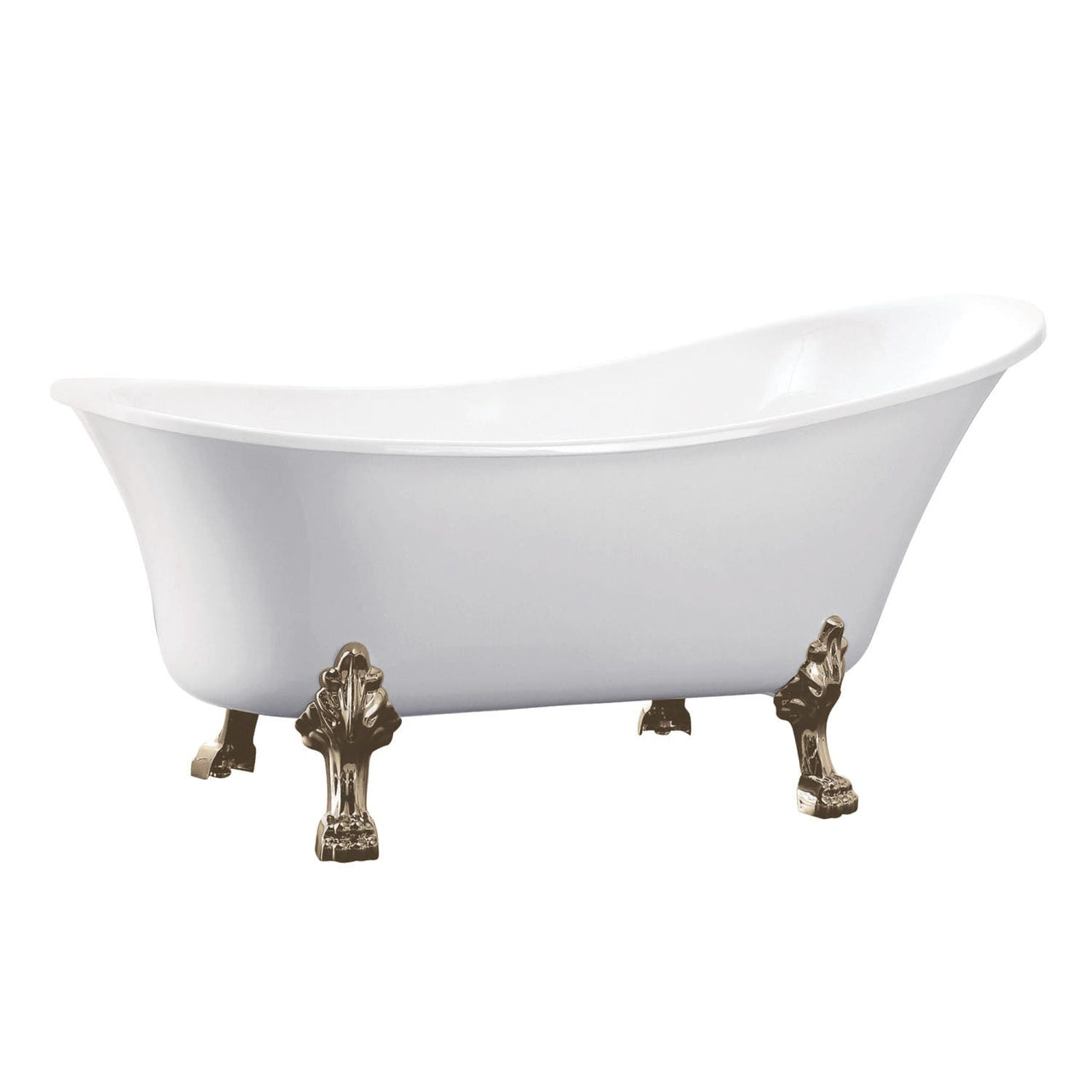 51-Inch Acrylic Single Slipper Clawfoot Tub (No Faucet Drillings) - BNGBath