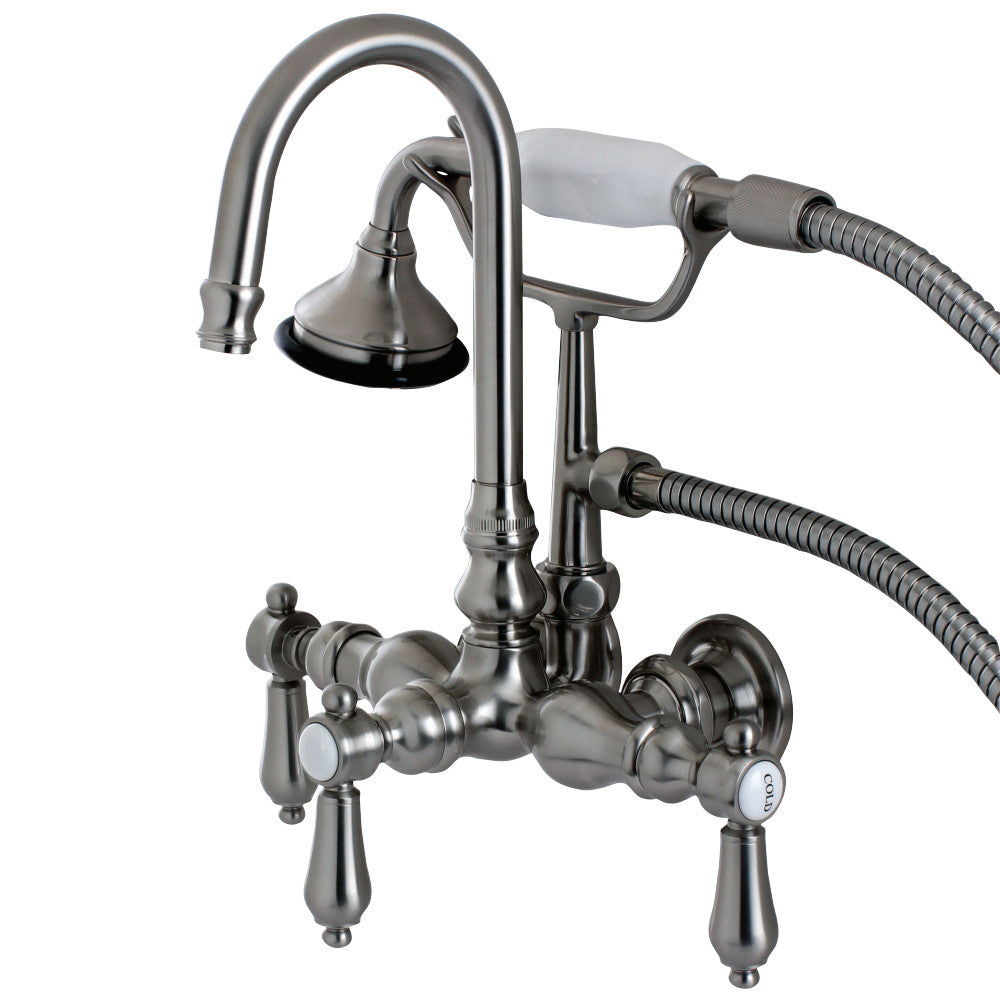 Aqua Vintage AE7T8BAL Heirloom Wall Mount Clawfoot Tub Faucet, Brushed Nickel - BNGBath