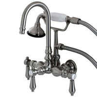 Thumbnail for Aqua Vintage AE7T8BAL Heirloom Wall Mount Clawfoot Tub Faucet, Brushed Nickel - BNGBath