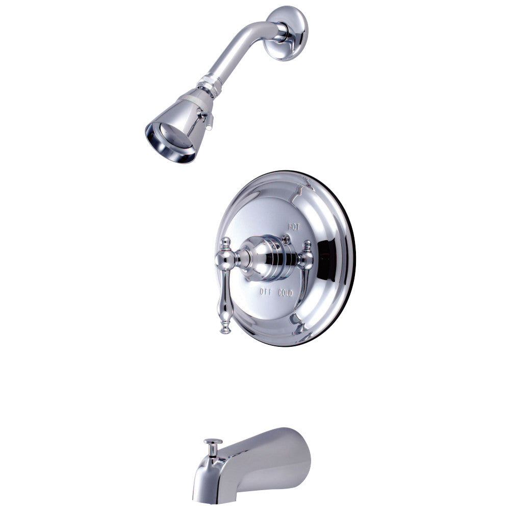 Kingston Brass KB2631NL Milano Tub & Shower Faucet, Polished Chrome - BNGBath