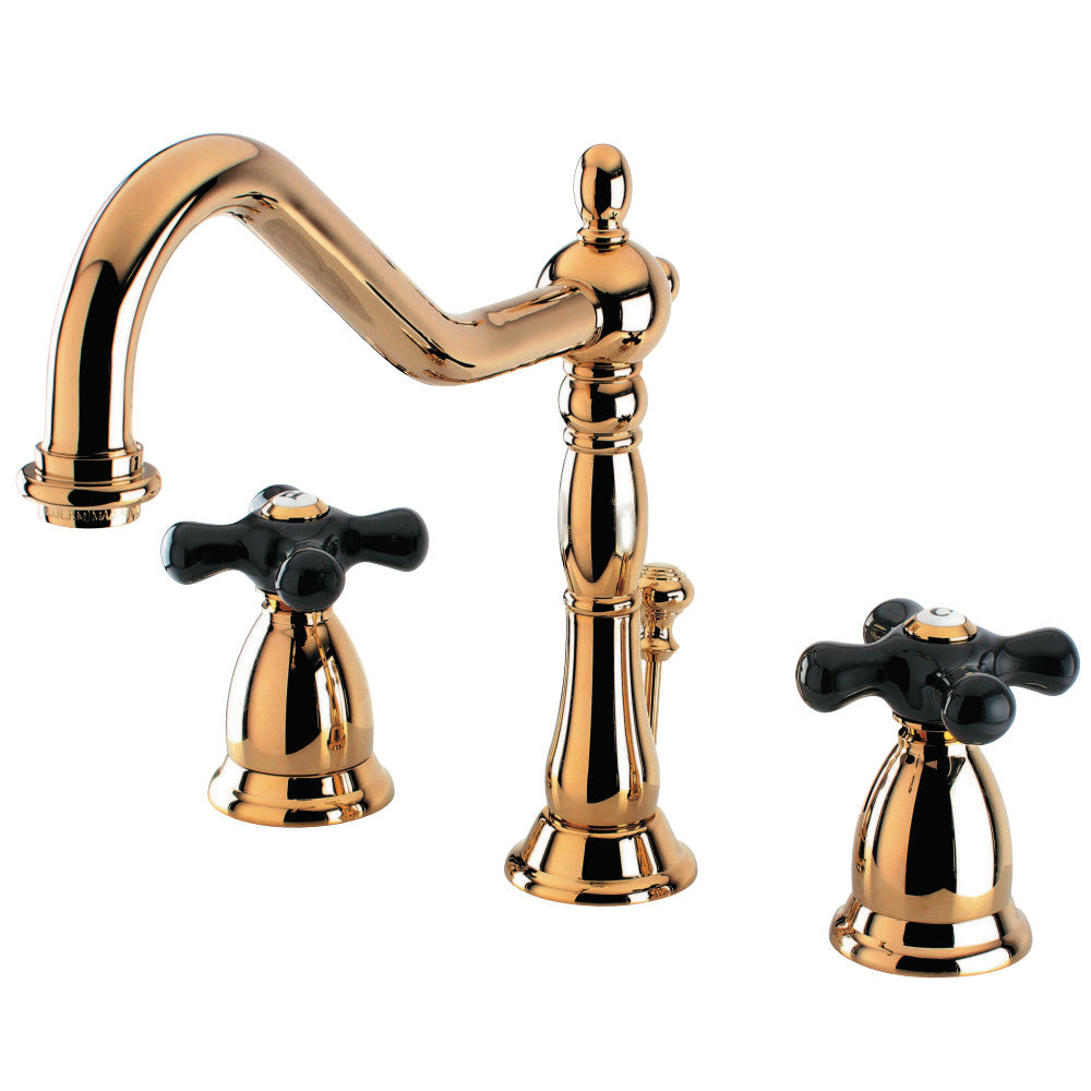 Kingston Brass KS1992PKX 8 in. Widespread Bathroom Faucet, Polished Brass - BNGBath