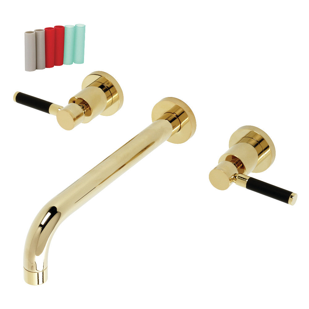 Kingston Brass KS8022DKL Kaiser Two-Handle Wall Mount Tub Faucet, Polished Brass - BNGBath