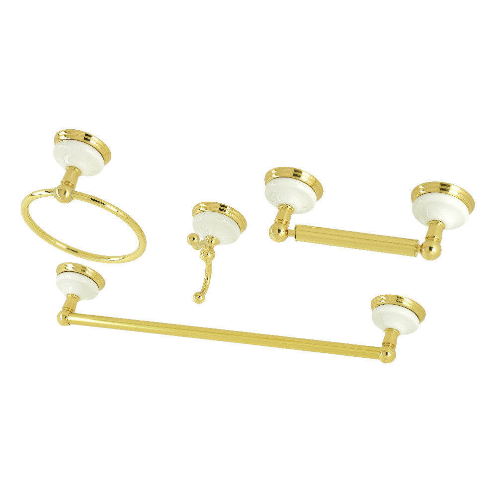 Kingston Brass BAK1112478PB Victorian 4-Piece Bathroom Hardware, Polished Brass - BNGBath