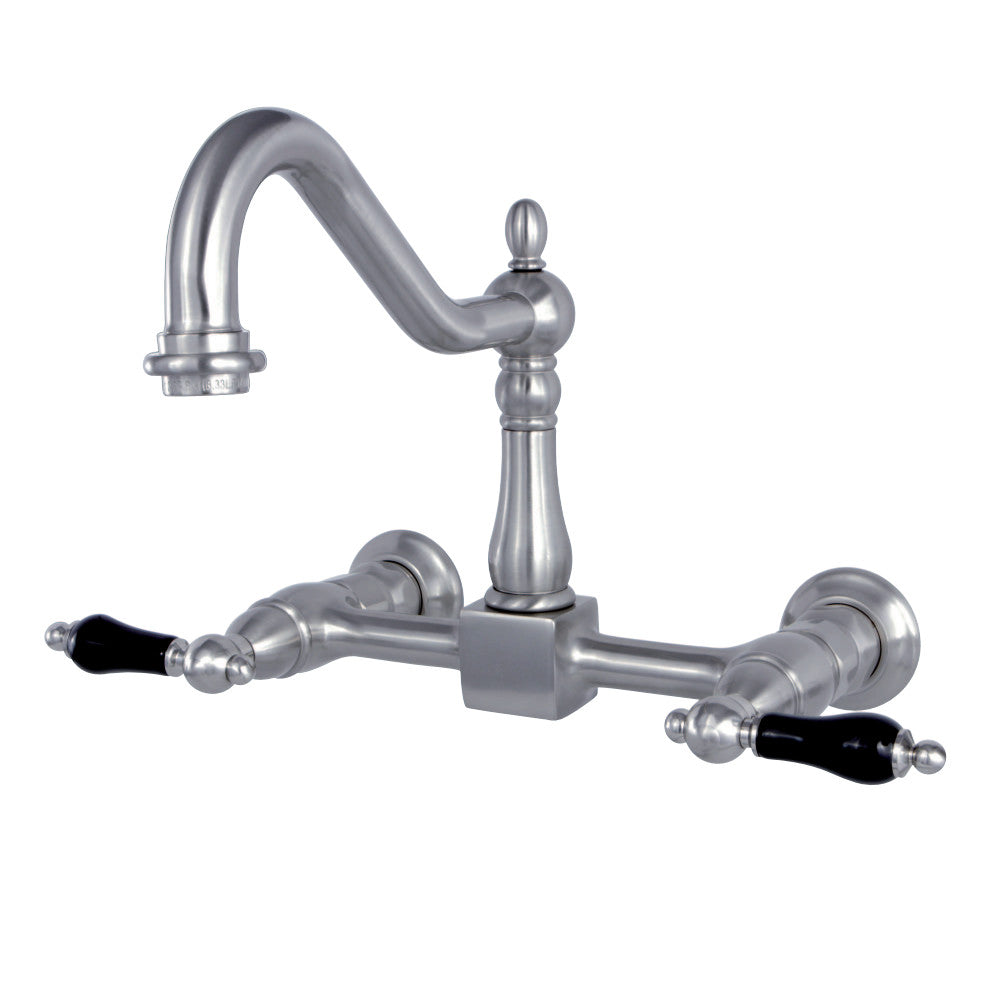 Kingston Brass KS1248PKL Duchess Two-Handle Wall Mount Bridge Kitchen Faucet, Brushed Nickel - BNGBath