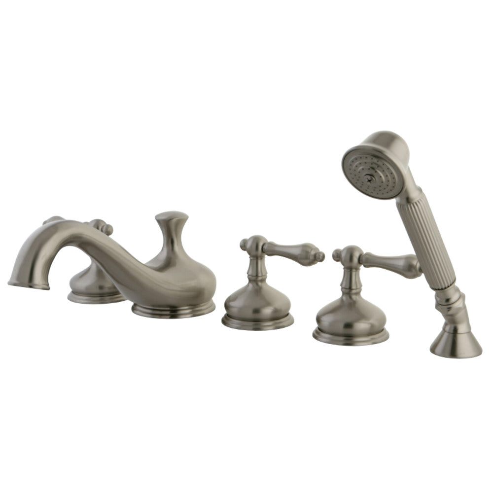 Kingston Brass KS33385AL Restoration Roman Tub Faucet with Hand Shower, Brushed Nickel - BNGBath