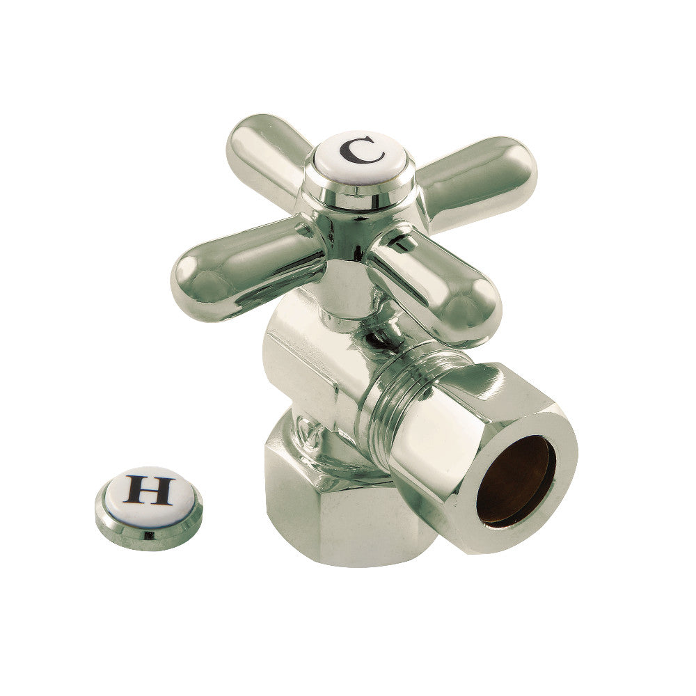 Kingston Brass CC44408X 1/2" IPS X 1/2" OD Comp Angle Stop Valve, Brushed Nickel - BNGBath