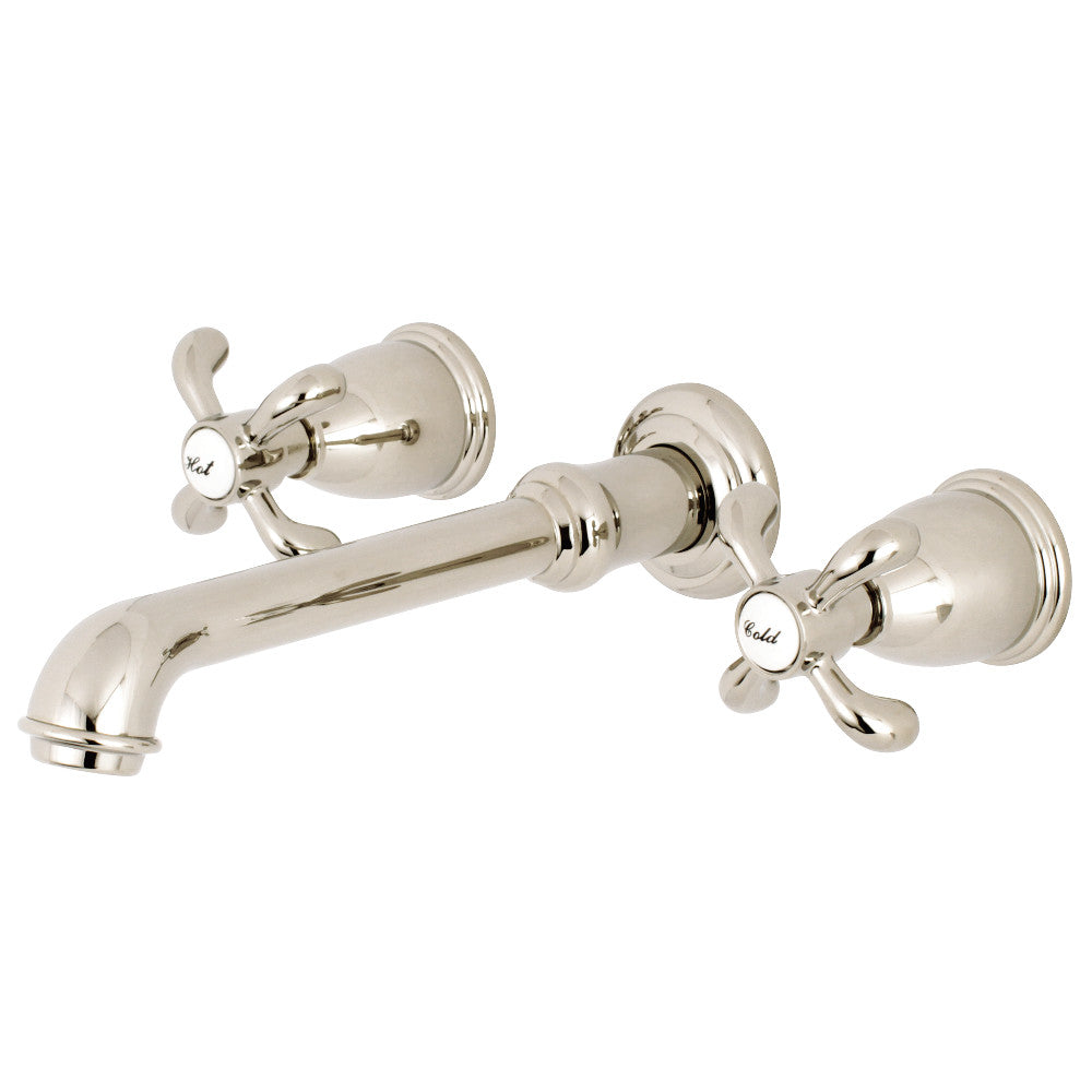 Kingston Brass KS7126TX 8-Inch Center Wall Mount Bathroom Faucet, Polished Nickel - BNGBath