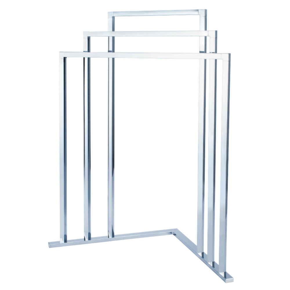 Kingston Brass SCC8271 L Shape 3-Tier Steel Construction Corner Towel Rack, Polished Chrome - BNGBath