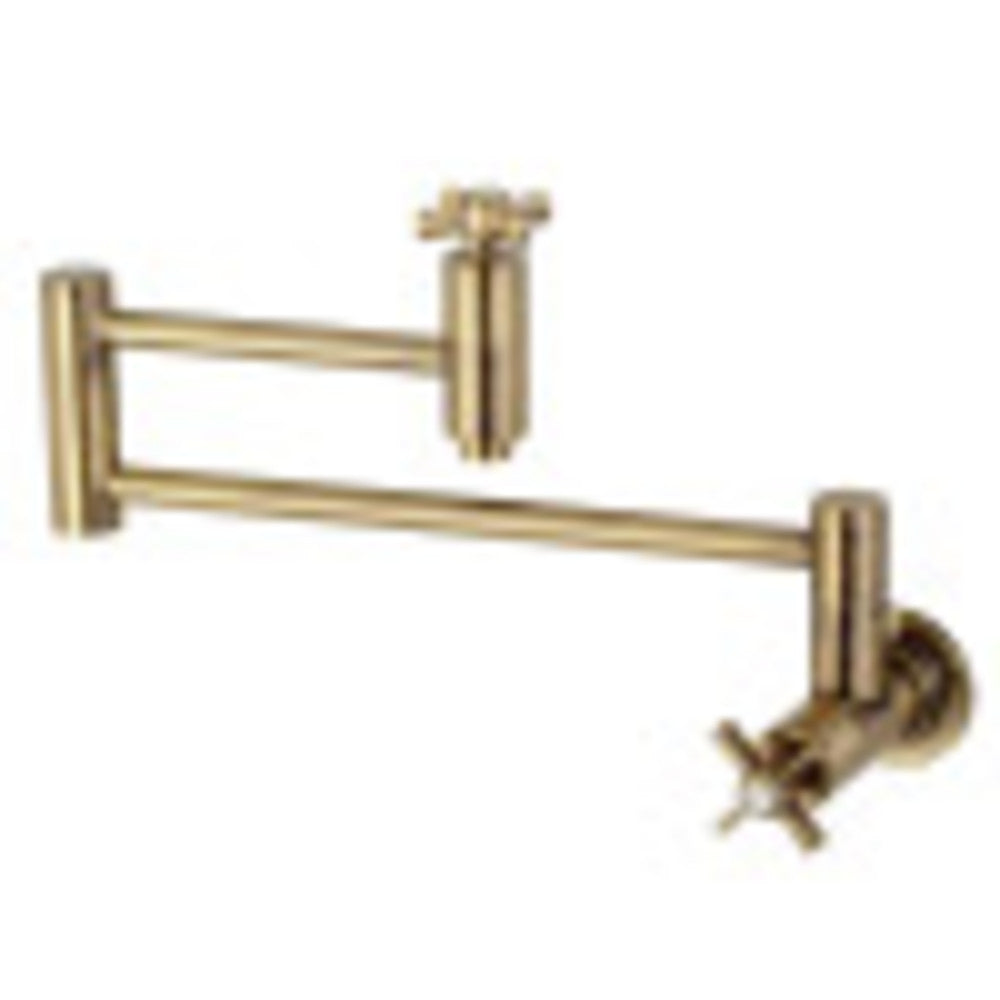 Kingston Brass KS8103ZX Millennium Wall Mount Pot Filler Kitchen Faucet, Antique Brass - BNGBath