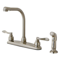 Thumbnail for Kingston Brass KB8758NFLSP NuWave French Centerset Kitchen Faucet, Brushed Nickel - BNGBath