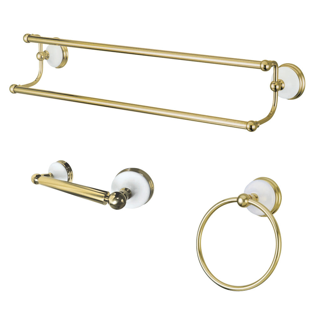 Kingston Brass BAK111348PB Victorian 3-Piece Bathroom Accessory Set, Polished Brass - BNGBath