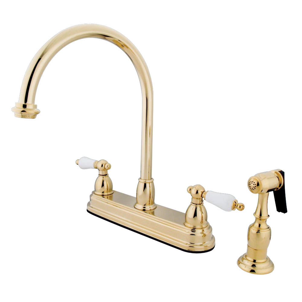 Kingston Brass KB3752PLBS Restoration Centerset Kitchen Faucet, Polished Brass - BNGBath