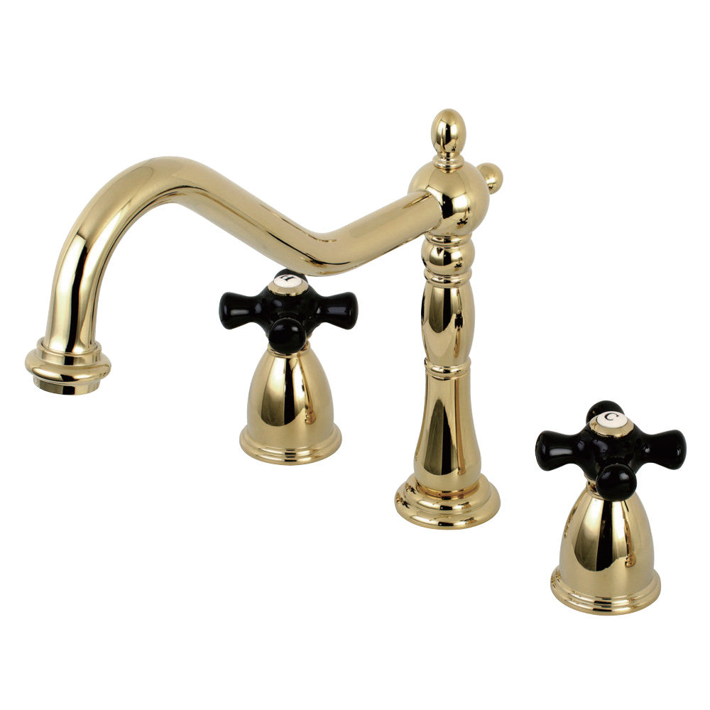 Kingston Brass KB1792PKXLS Widespread Kitchen Faucet, Polished Brass - BNGBath