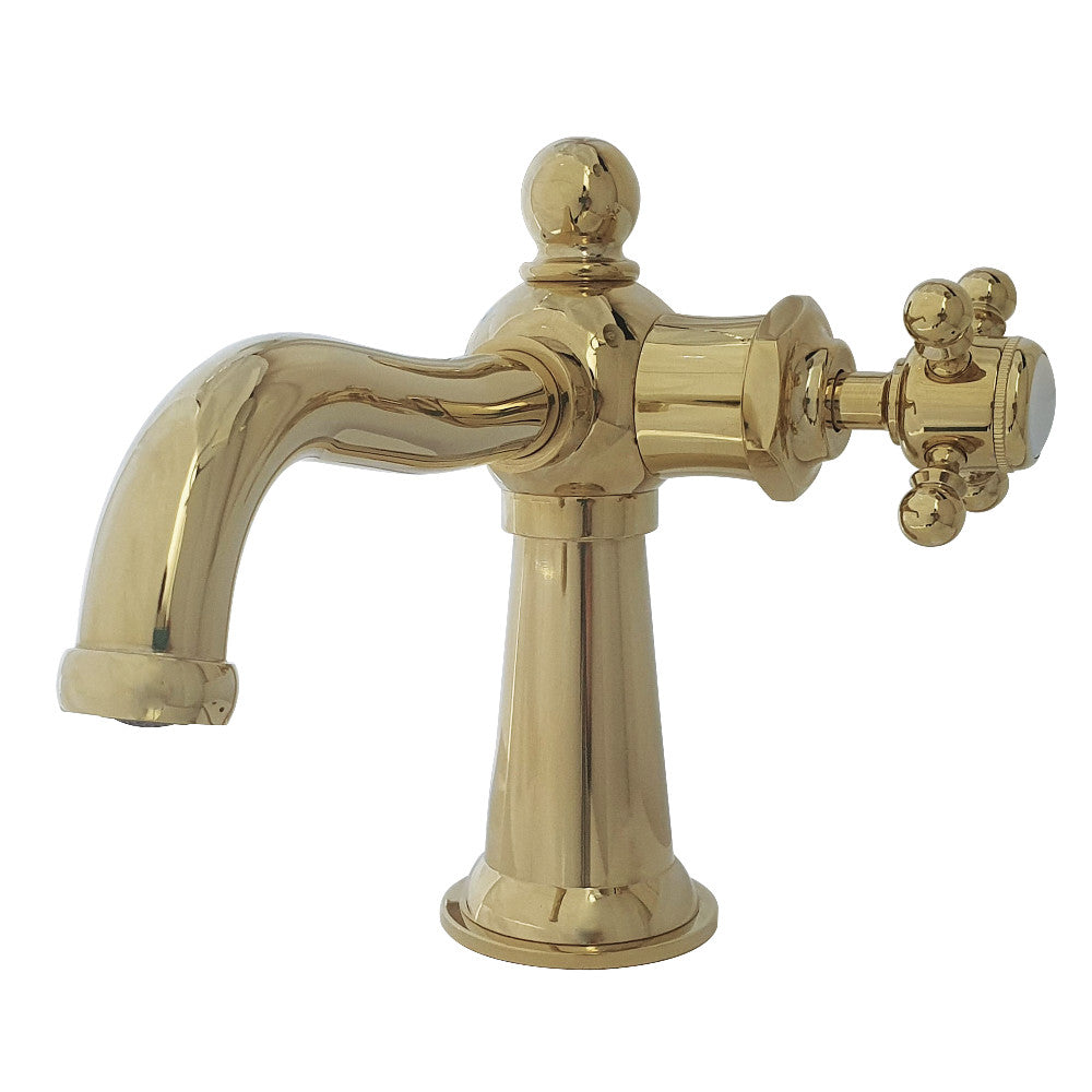 Kingston Brass KS154BXPB Nautical Single-Handle Bathroom Faucet with Push Pop-Up, Polished Brass - BNGBath