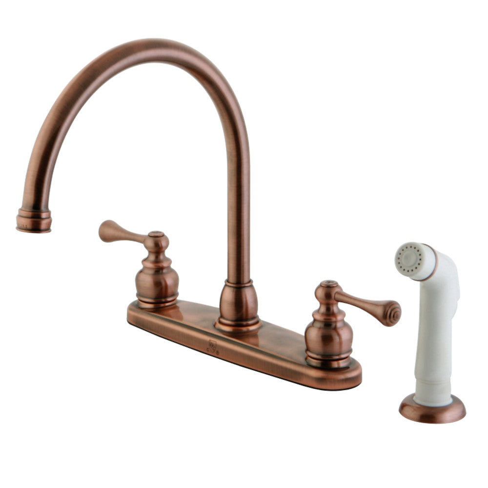 Kingston Brass KB726BL 8-Inch Centerset Kitchen Faucet, Antique Copper - BNGBath